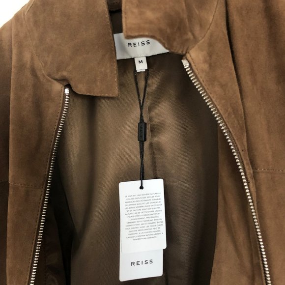 Reiss Suede Leather Zip Jacket - Picture 6 of 7